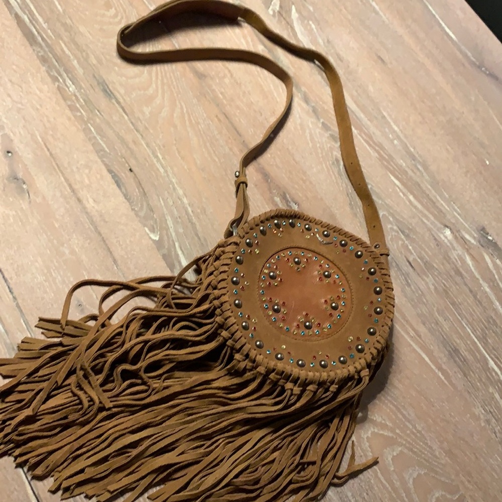 Zadig and Voltaire bamboo hippie suede brown studded bag